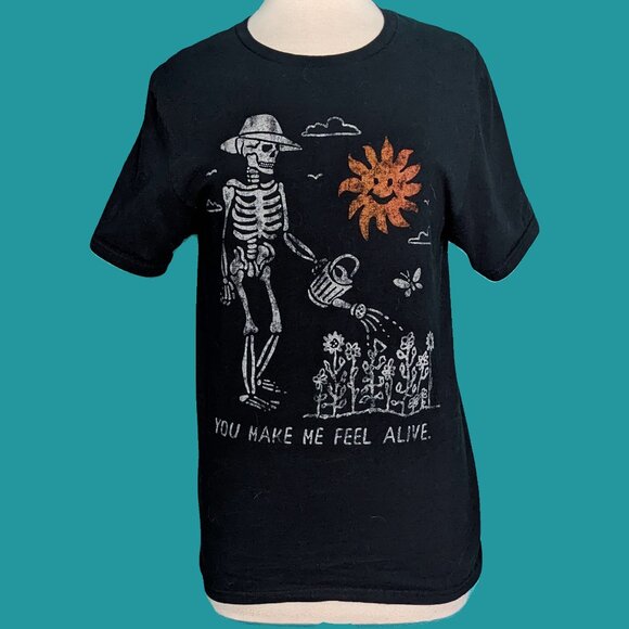 Of Mind Skeleton Graphic T-Shirt Size M Preowned - Picture 1 of 4
